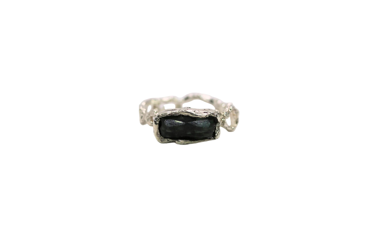 green tourmaline silver ring