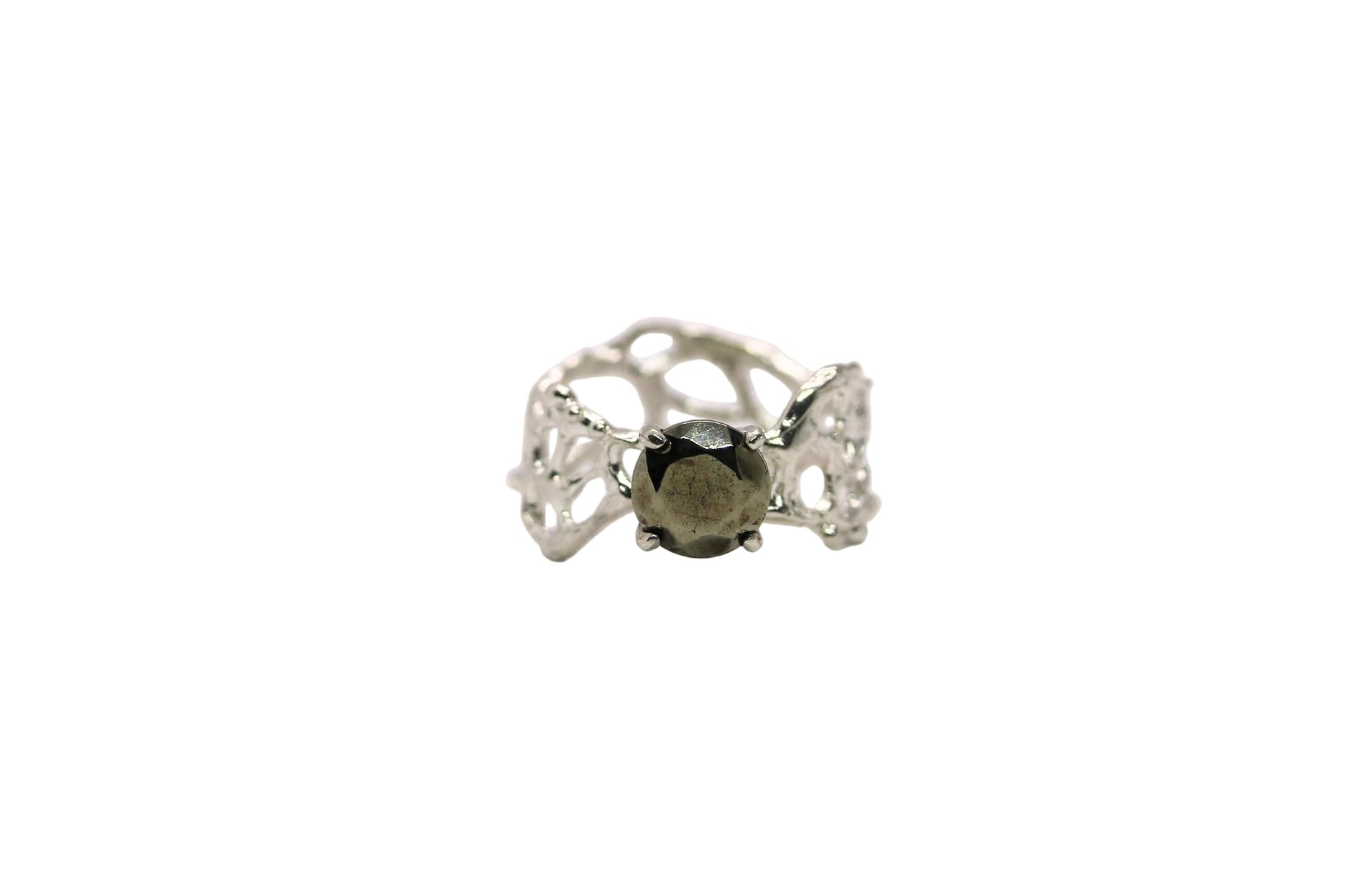 pyrite silver ring