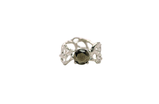 pyrite silver ring