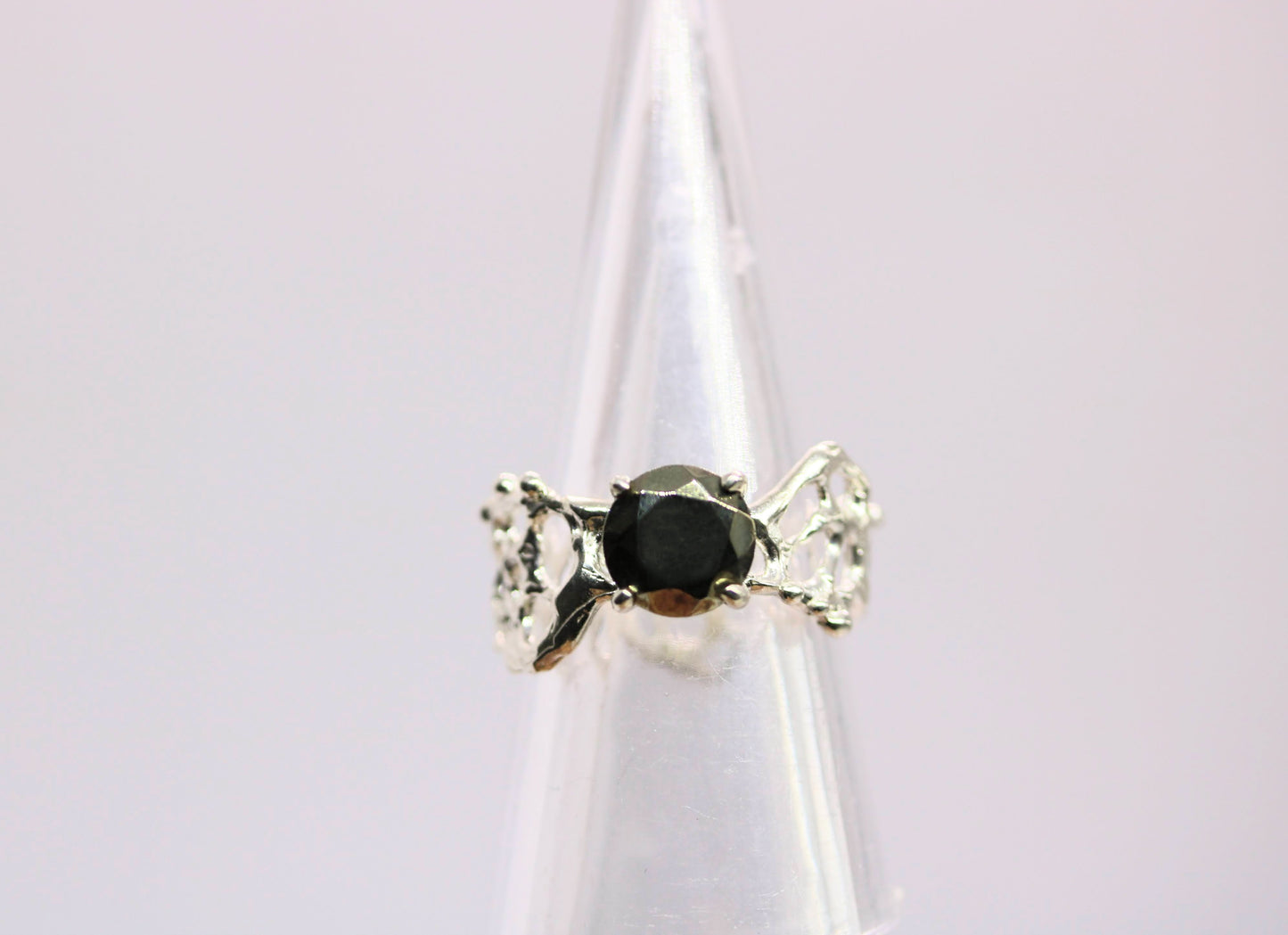 silver pyrite ring