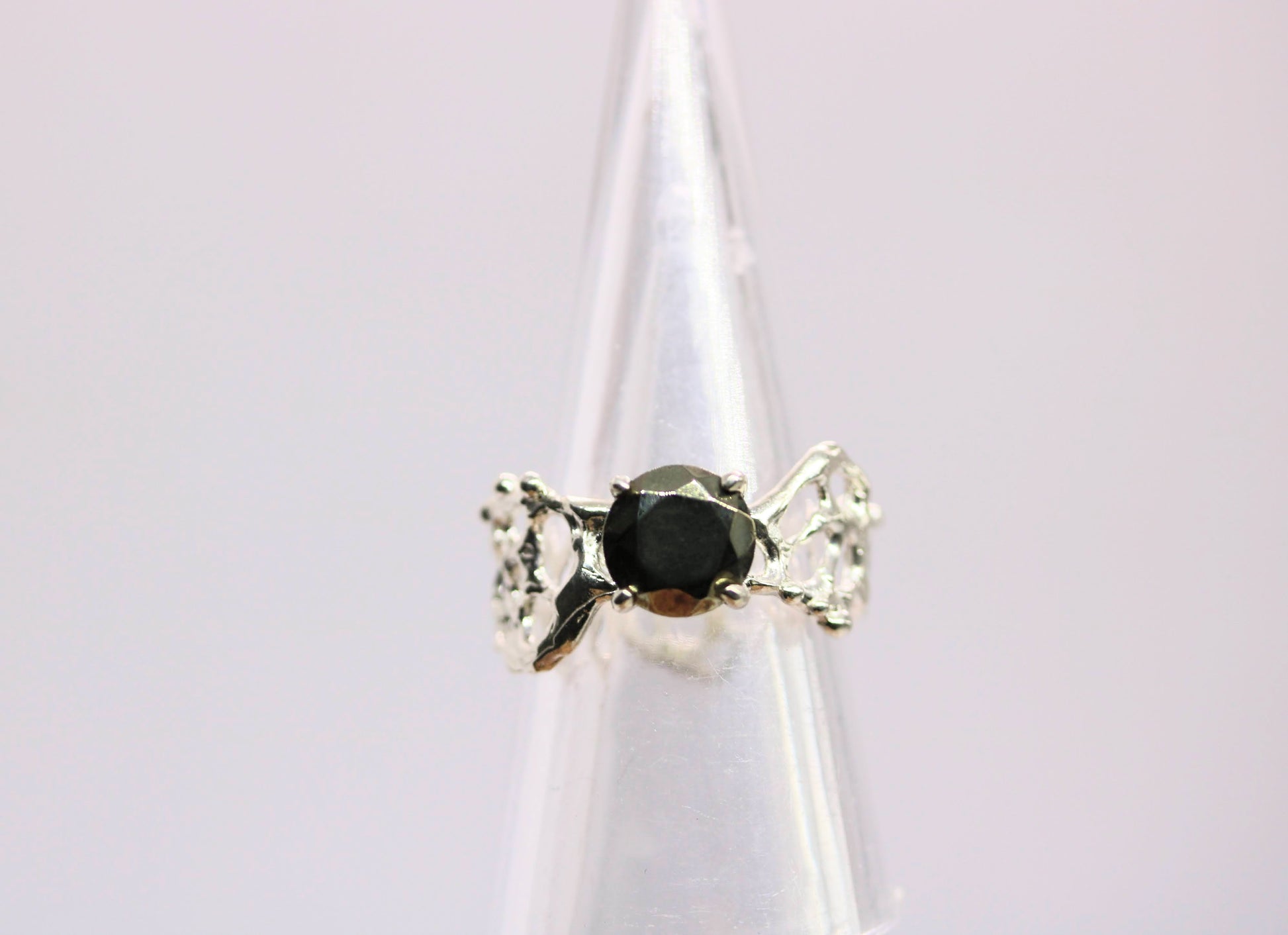 silver pyrite ring
