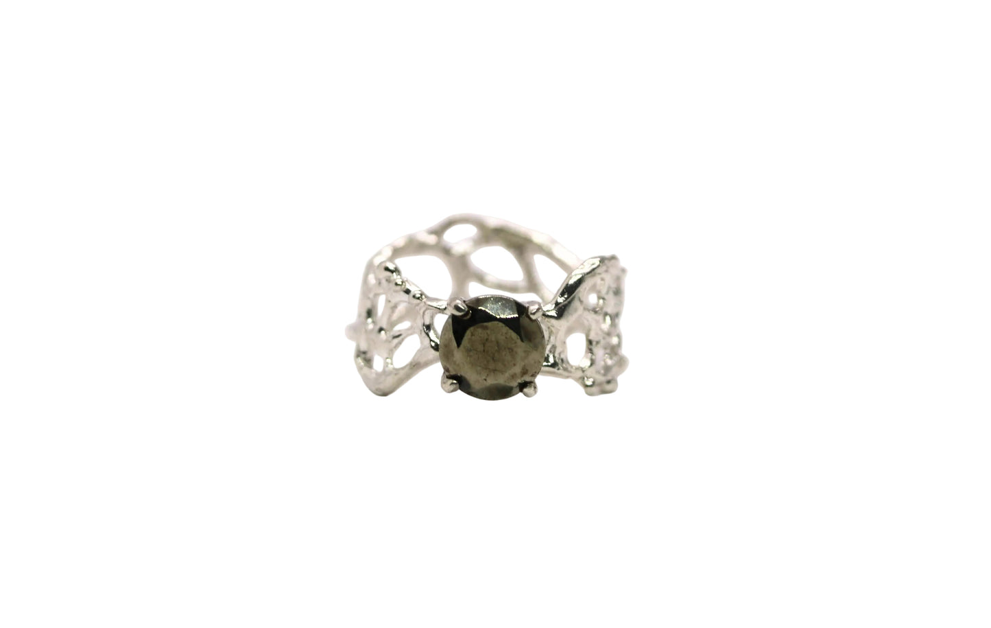 pyrite silver statement ring