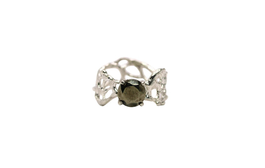 pyrite silver statement ring