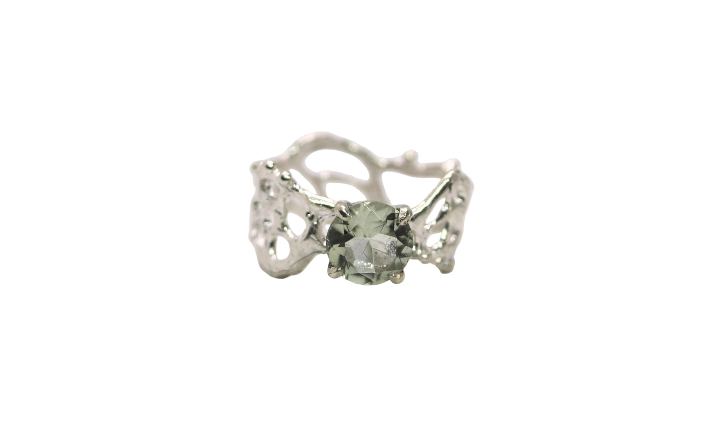 green amethyst solitaire statement ring