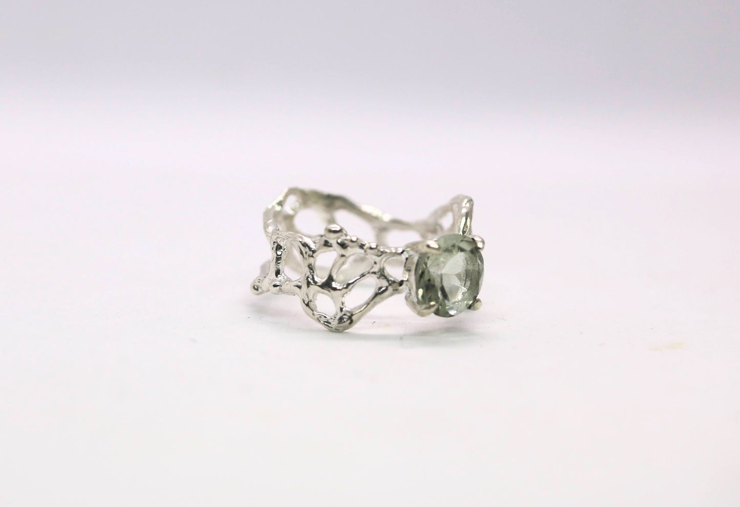 green amethyst solitaire statement ring