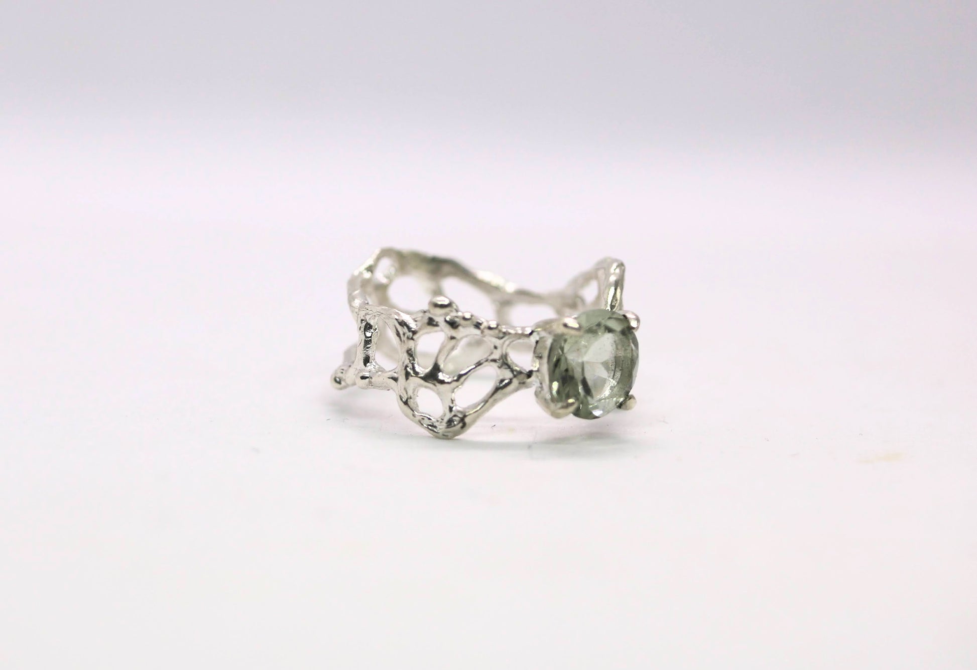 green amethyst solitaire statement ring