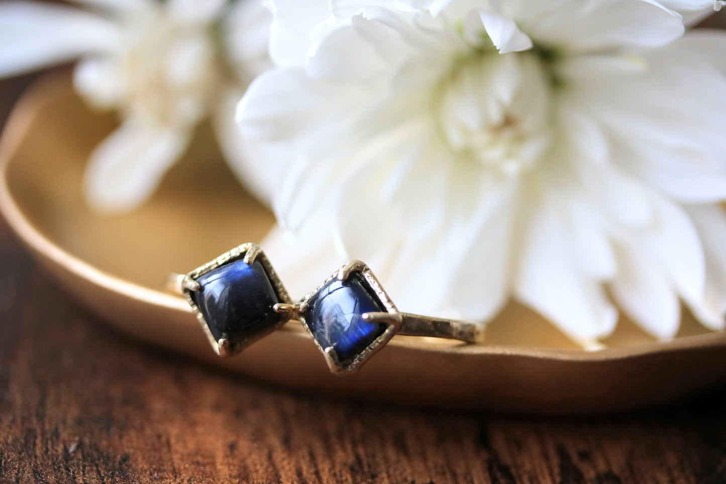 Square Labradorite Statement Ring