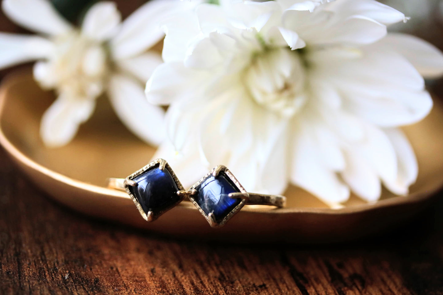 Square Labradorite Statement Ring