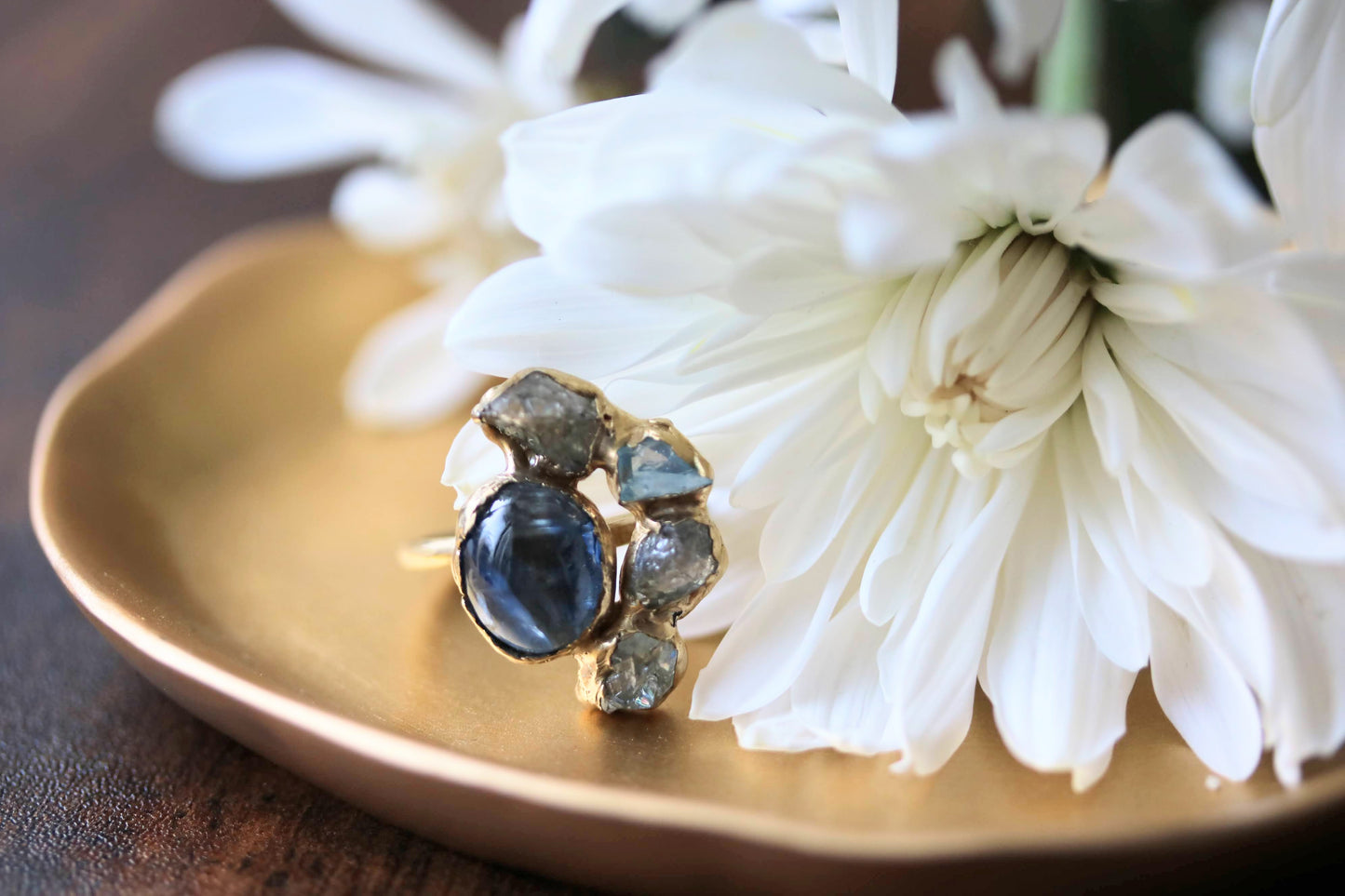 kyanite with zircon ring