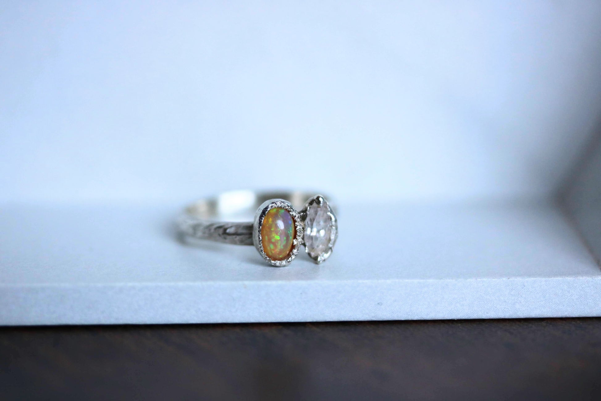 OPAL AND SILVER RING