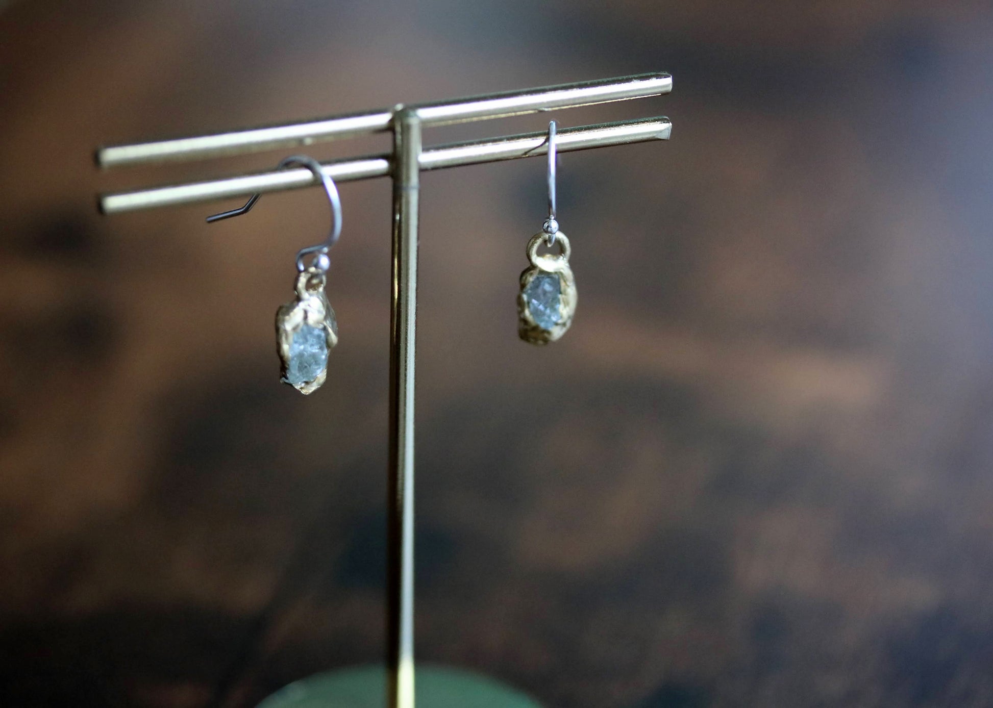 raw sapphire earrings