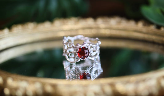 almandine silver ring