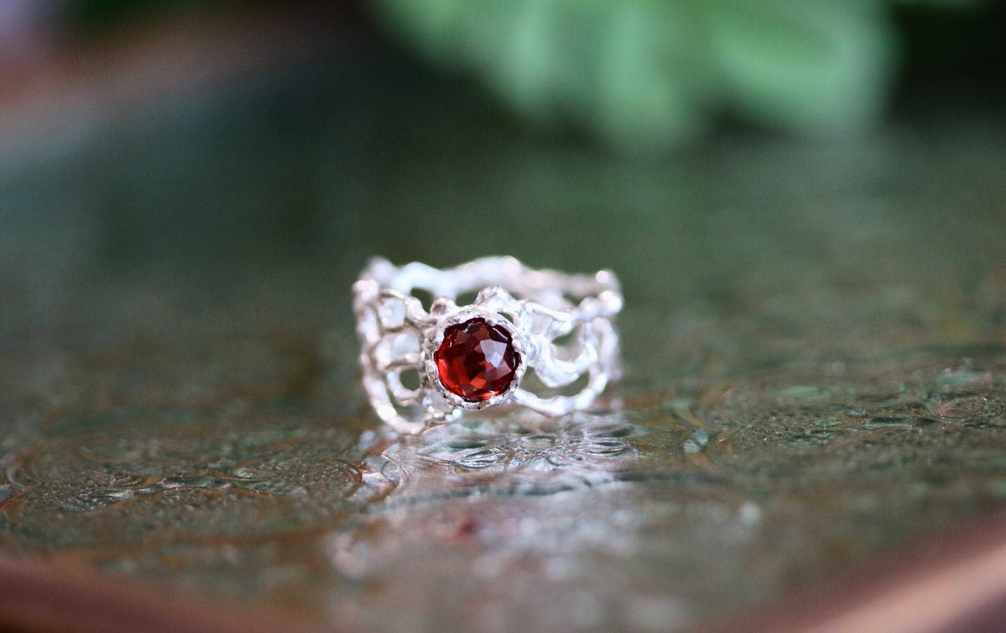 almandine statement ring