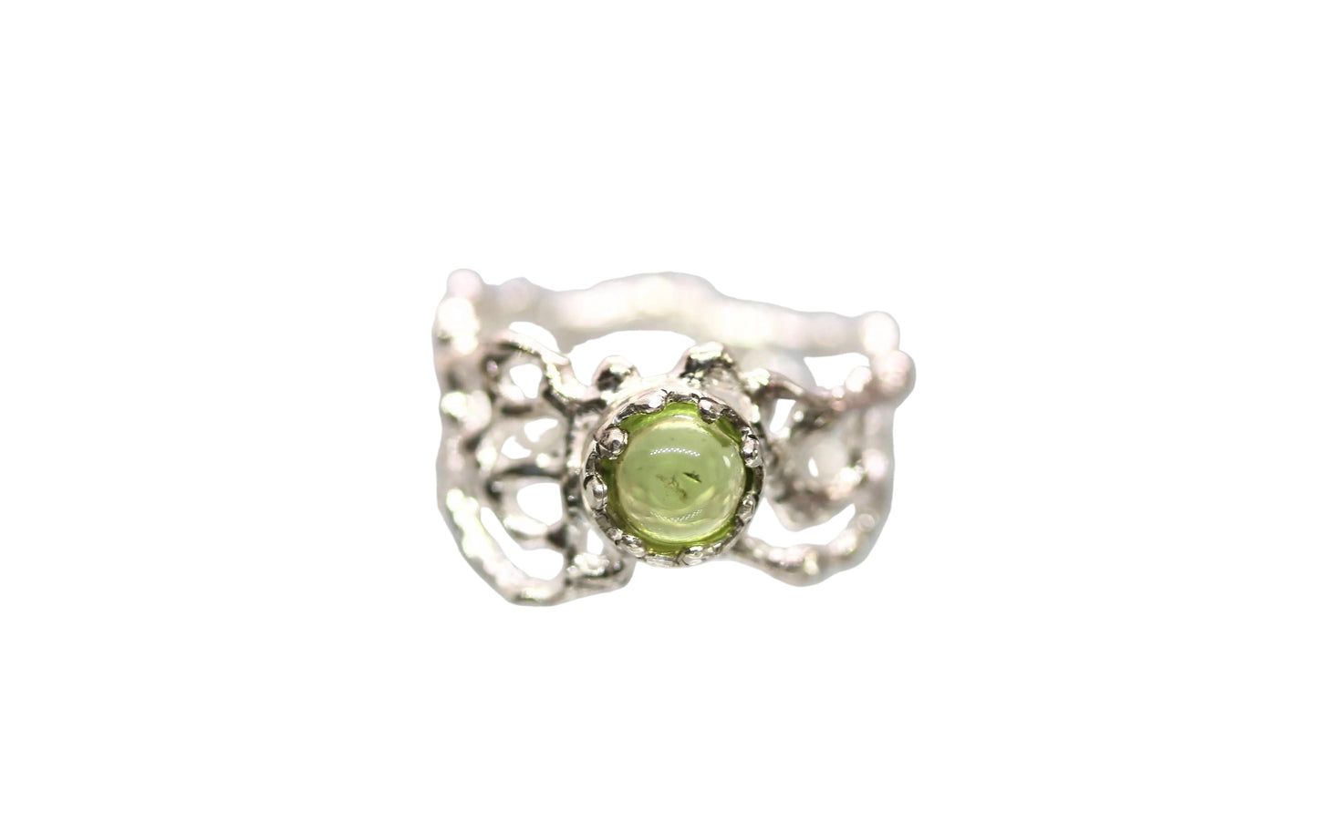 peridot silver statement ring