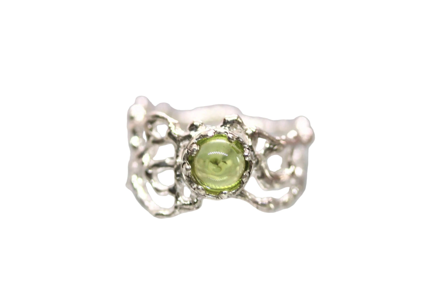 light green stone solitaire ring