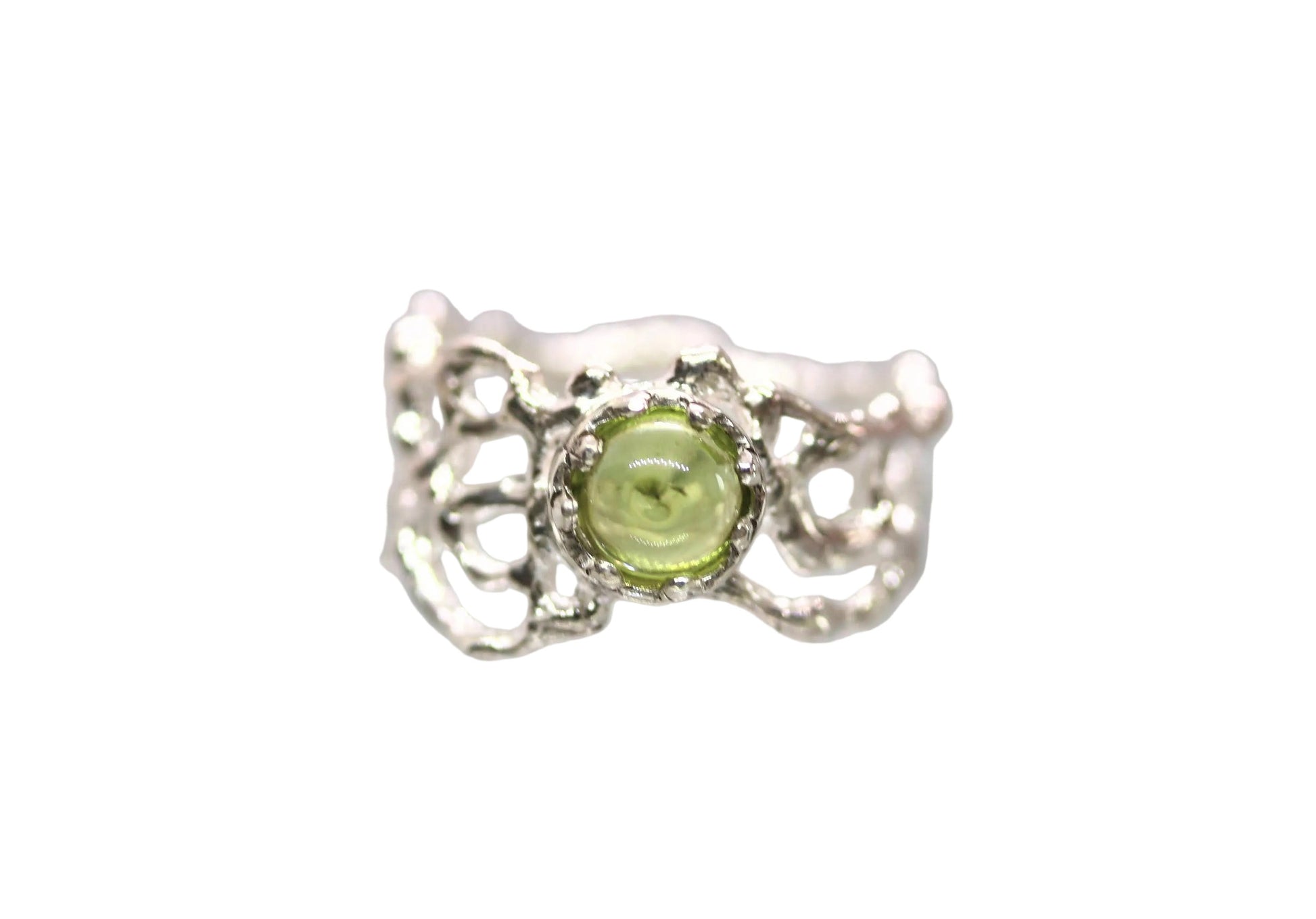 light green stone solitaire ring