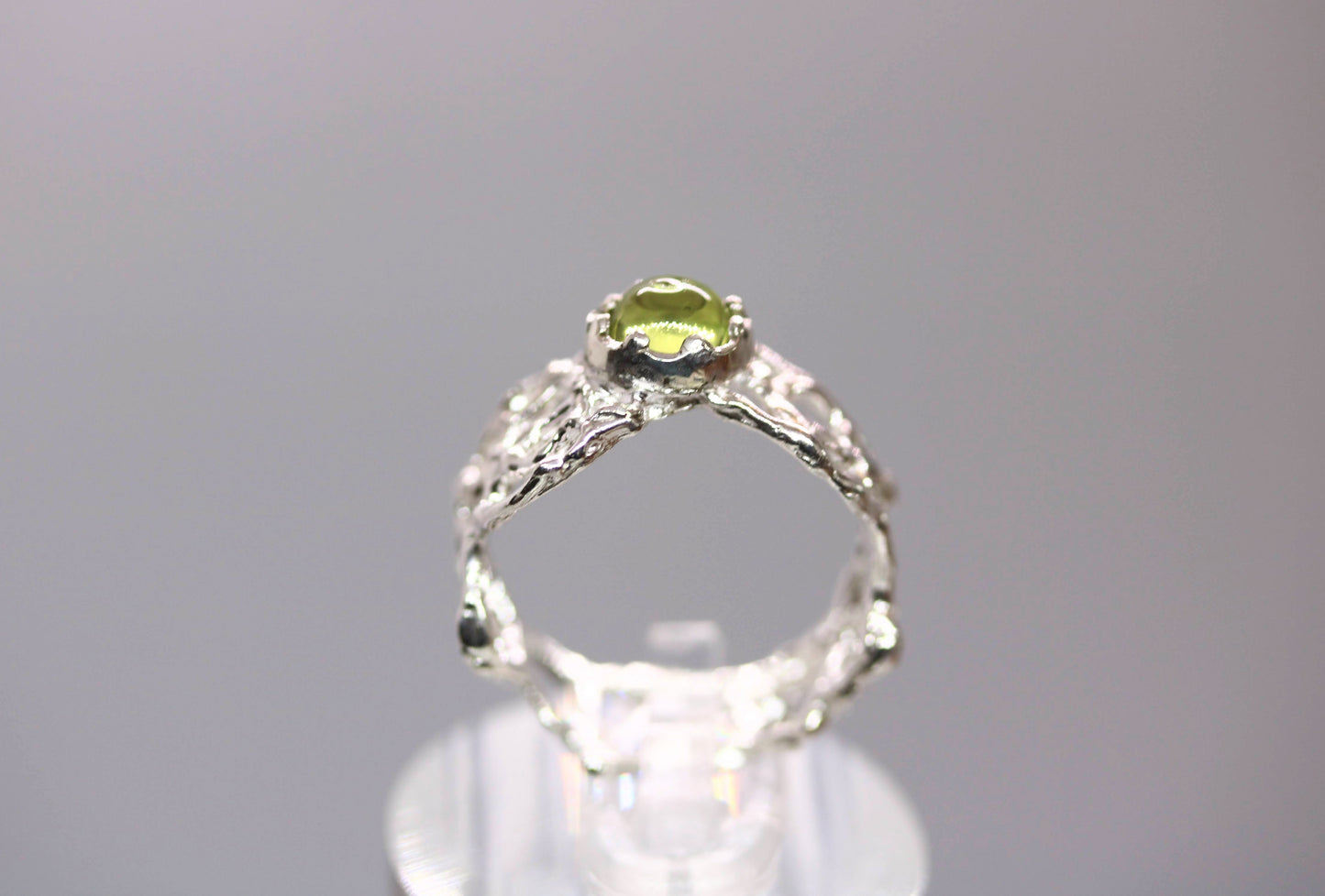 peridot silver ring