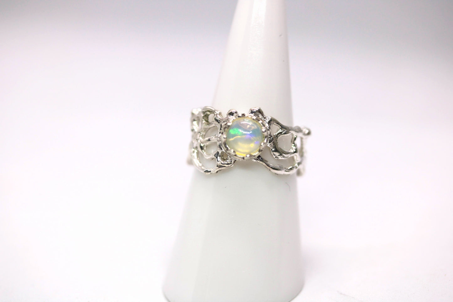 statement ring with opal