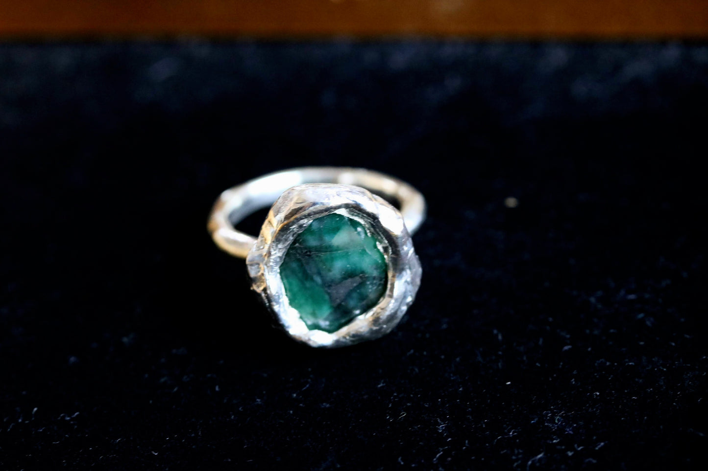 large emerald ring in 7.5