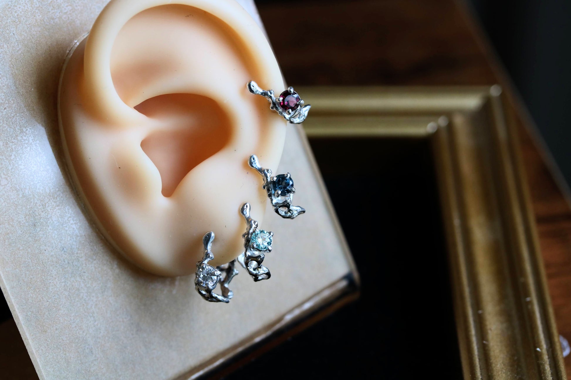 moissanite diamonds color gem earrings