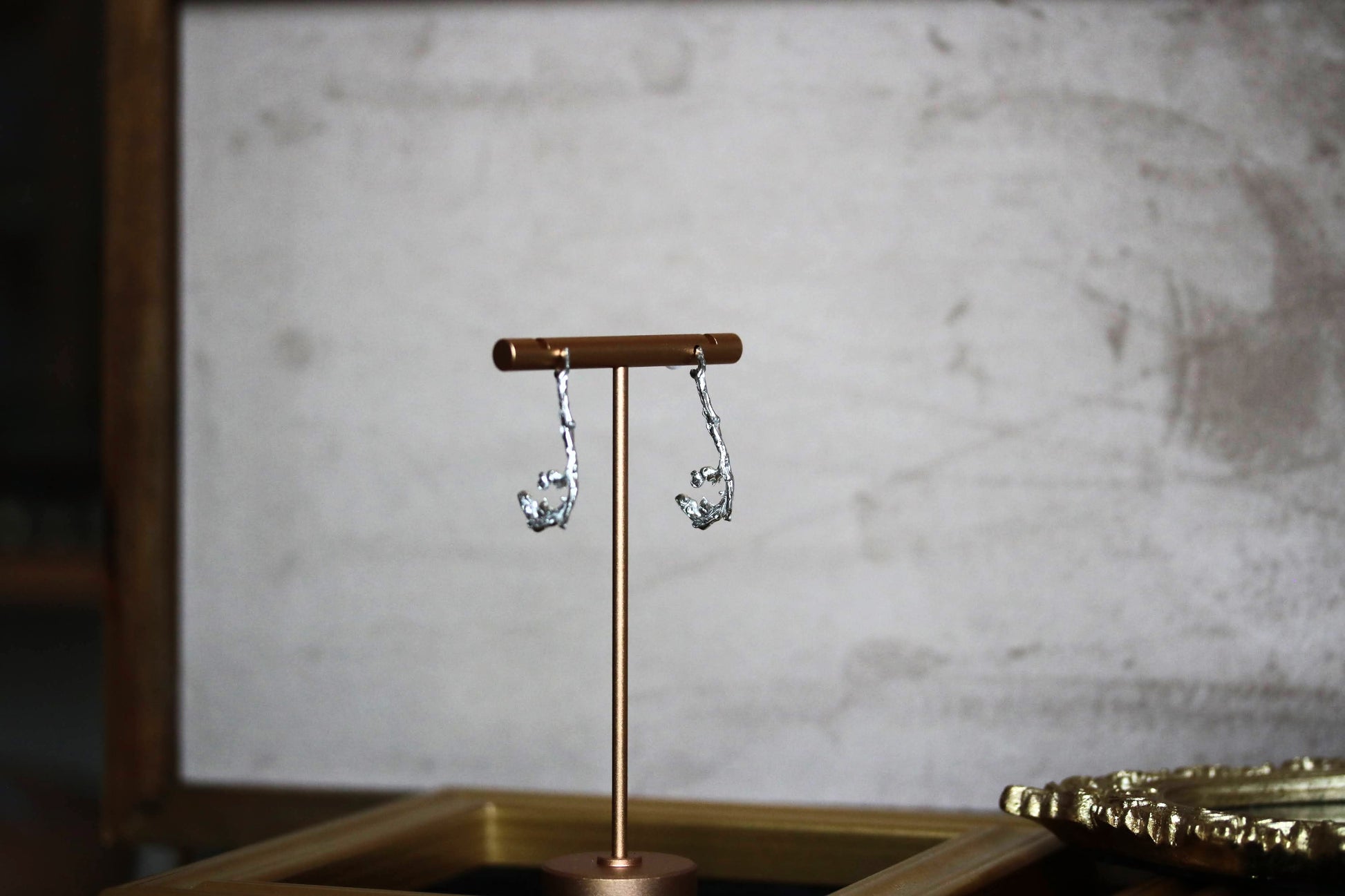 two way silver earrings