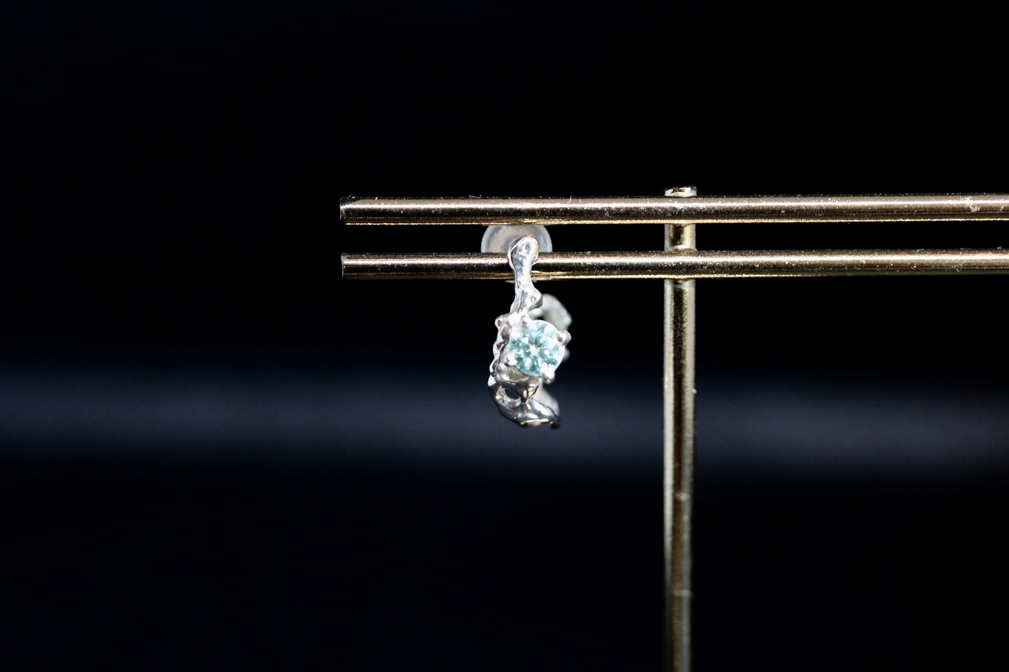 moissanite blue earring