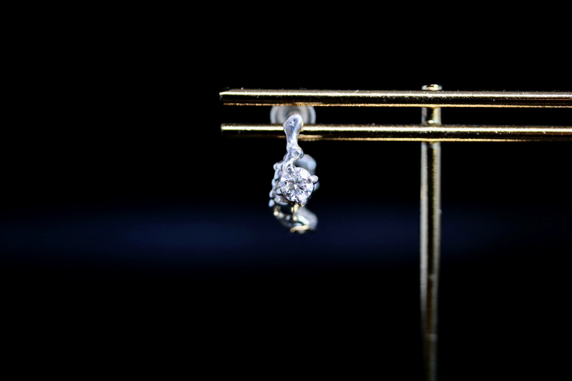 moissanite diamond silver earring