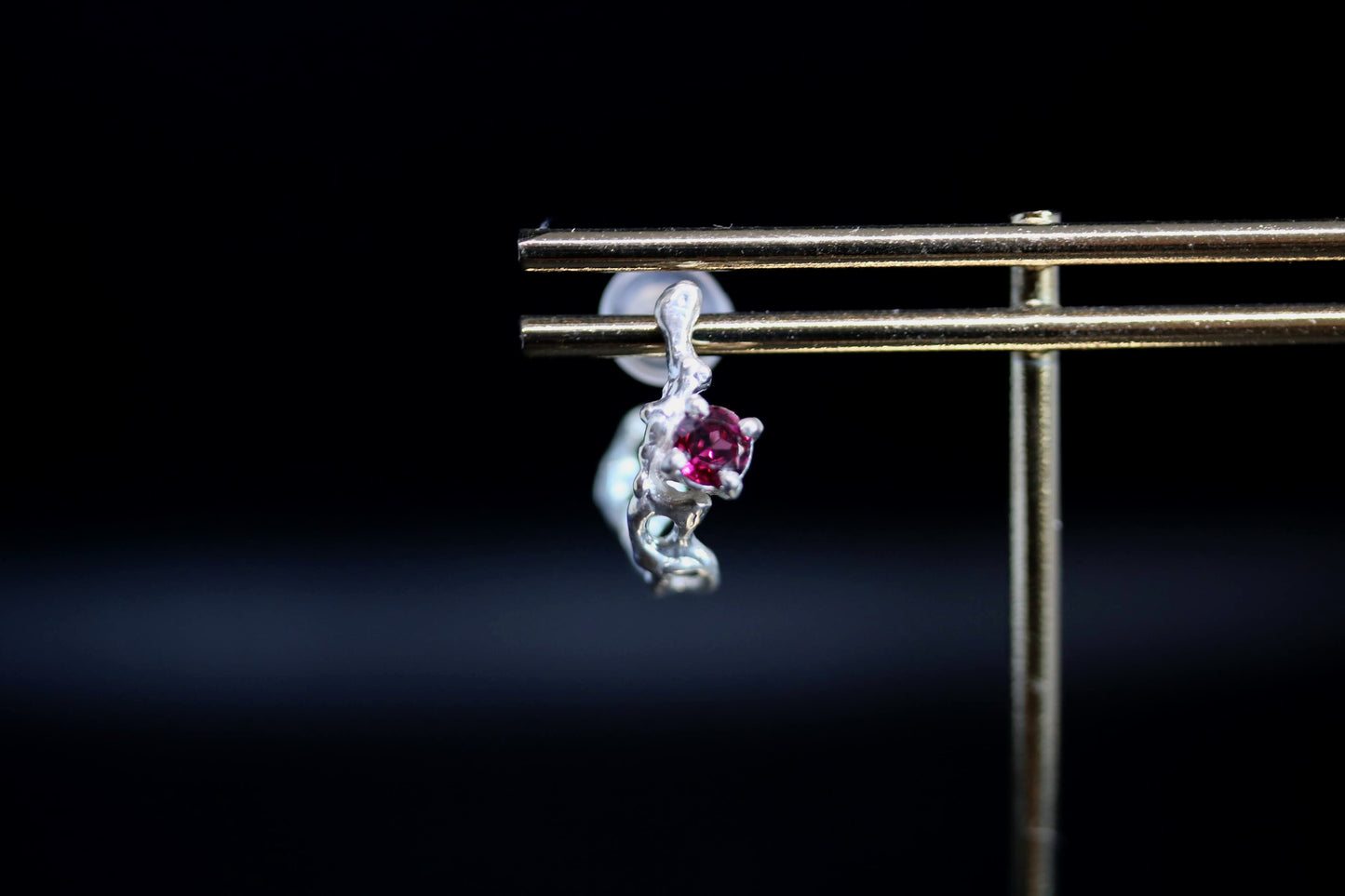 rhodolite garnet silver earrings