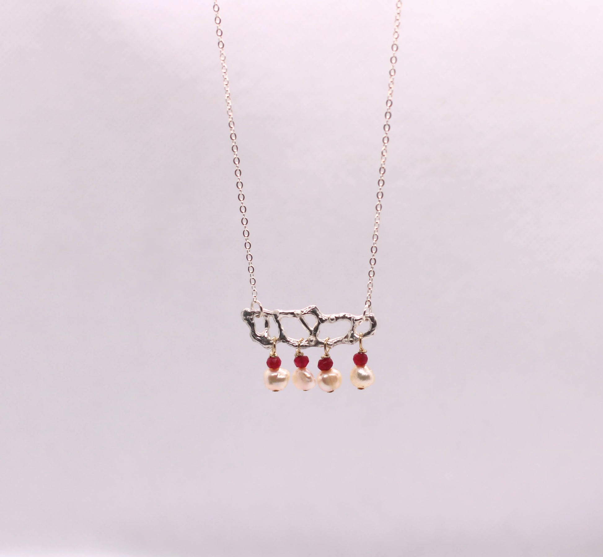 ruby and silver necklace