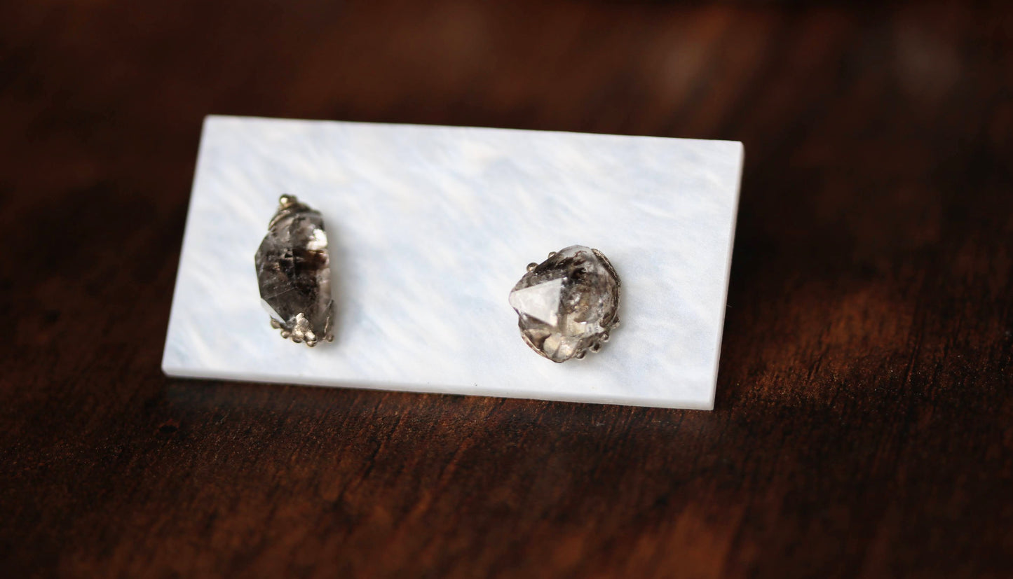 herkimer diamond stud earrings