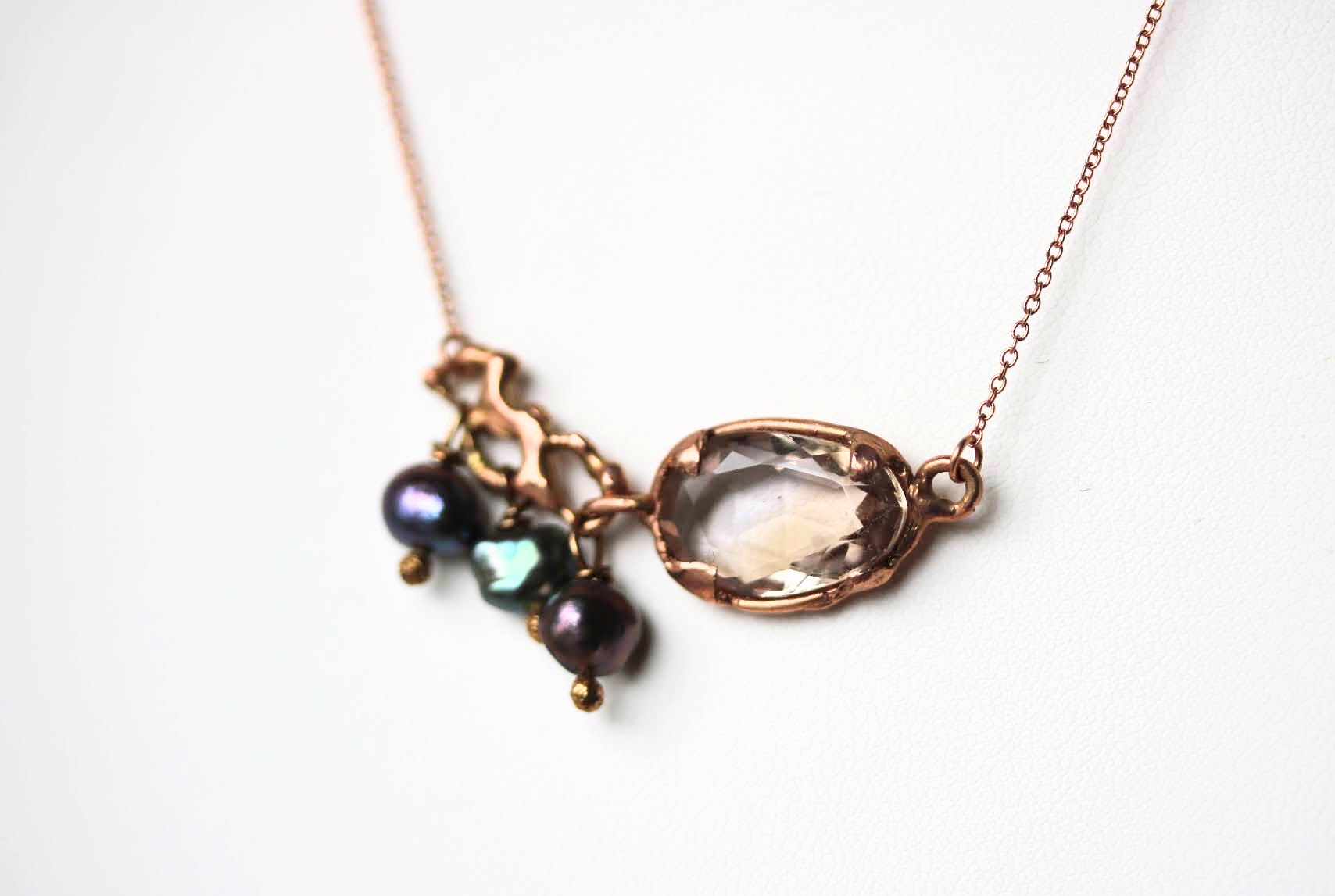 pink gold ametrin necklace