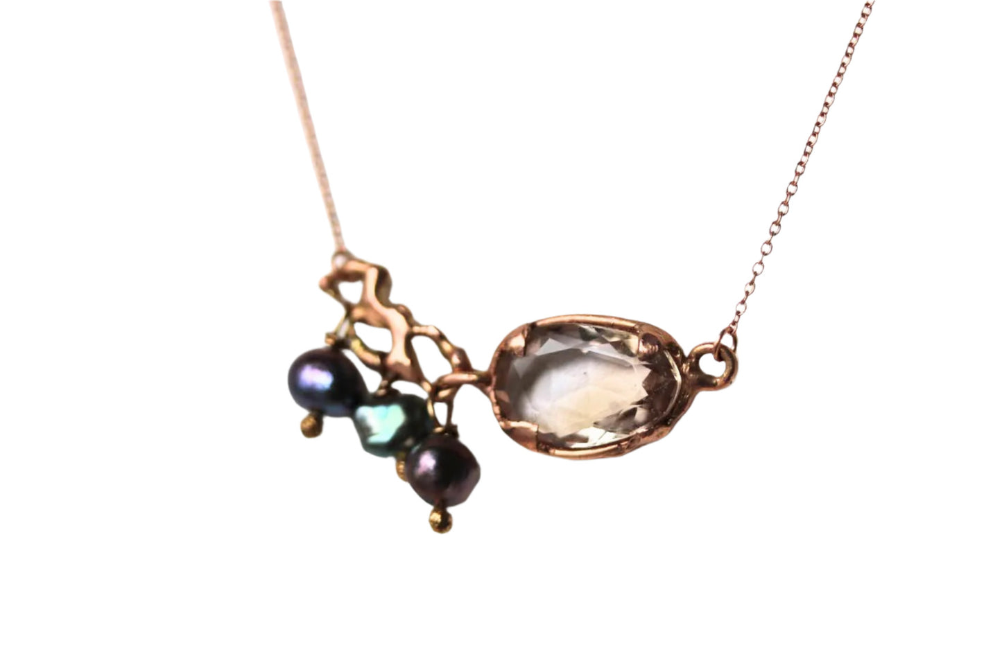 pink gold ametrin necklace