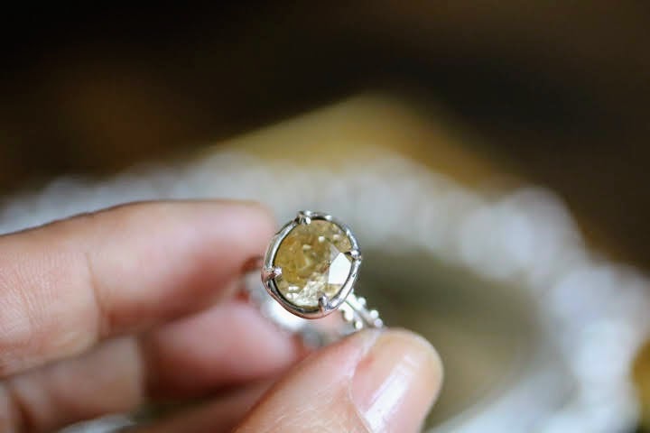 Citrine Silver Solitaire Ring