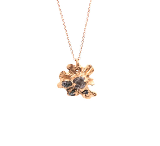 raw diamond sunburst gold necklace