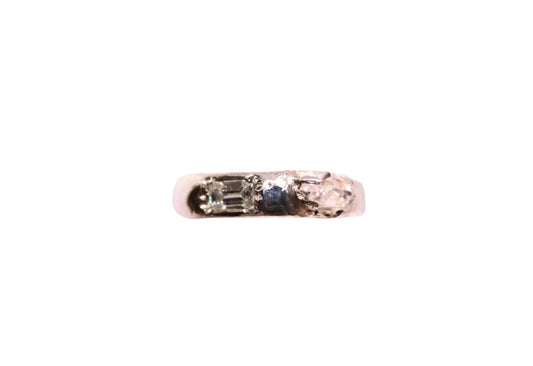 Moissanite Diamond and Herkimer Diamond Statement Ring