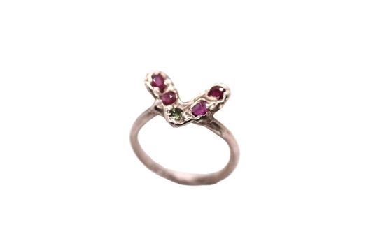 ruby sapphire silver ring

