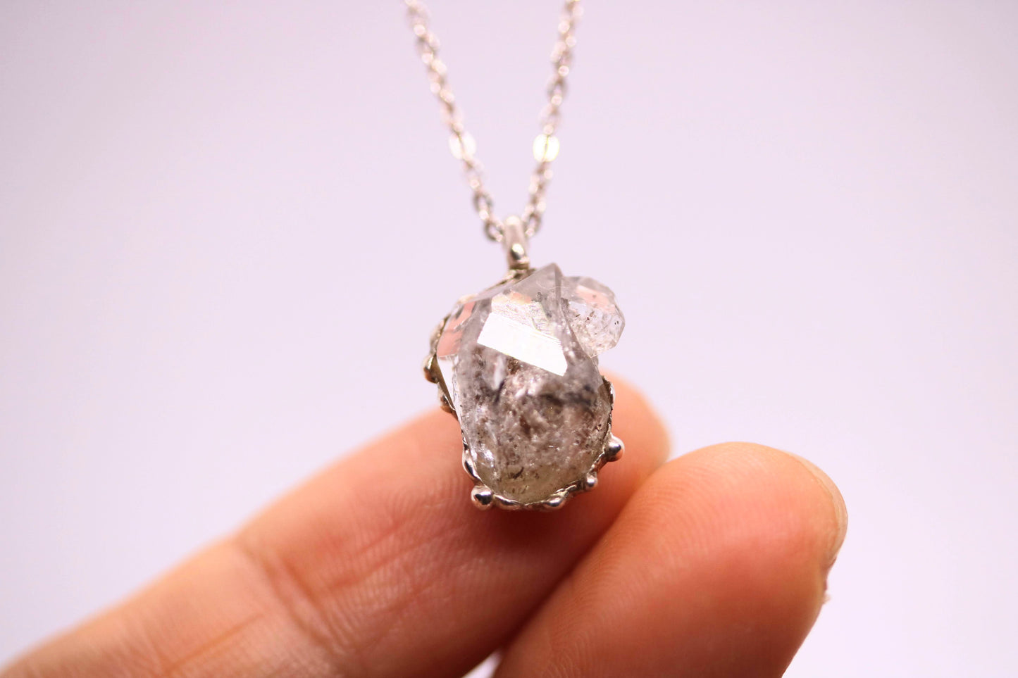 Herkimer Diamond Mother and Child Necklace