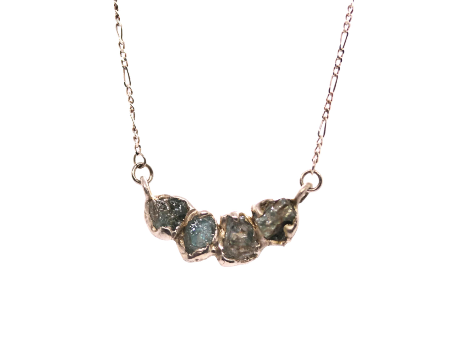 Raw Zircon Silver Necklace