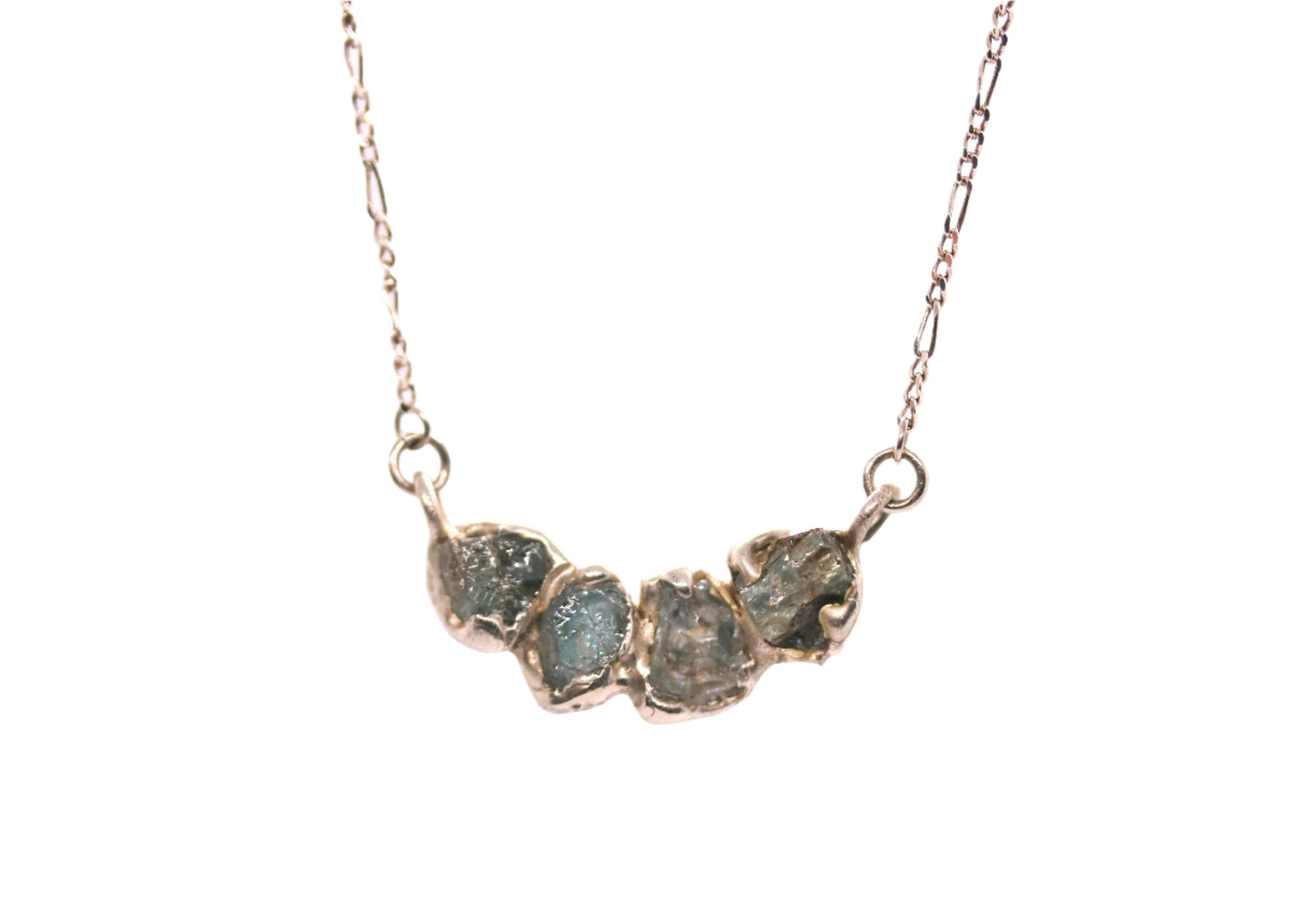 Raw Zircon Silver Necklace