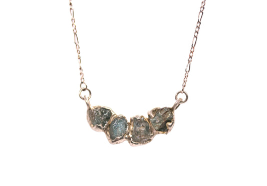 Raw Zircon Silver Necklace