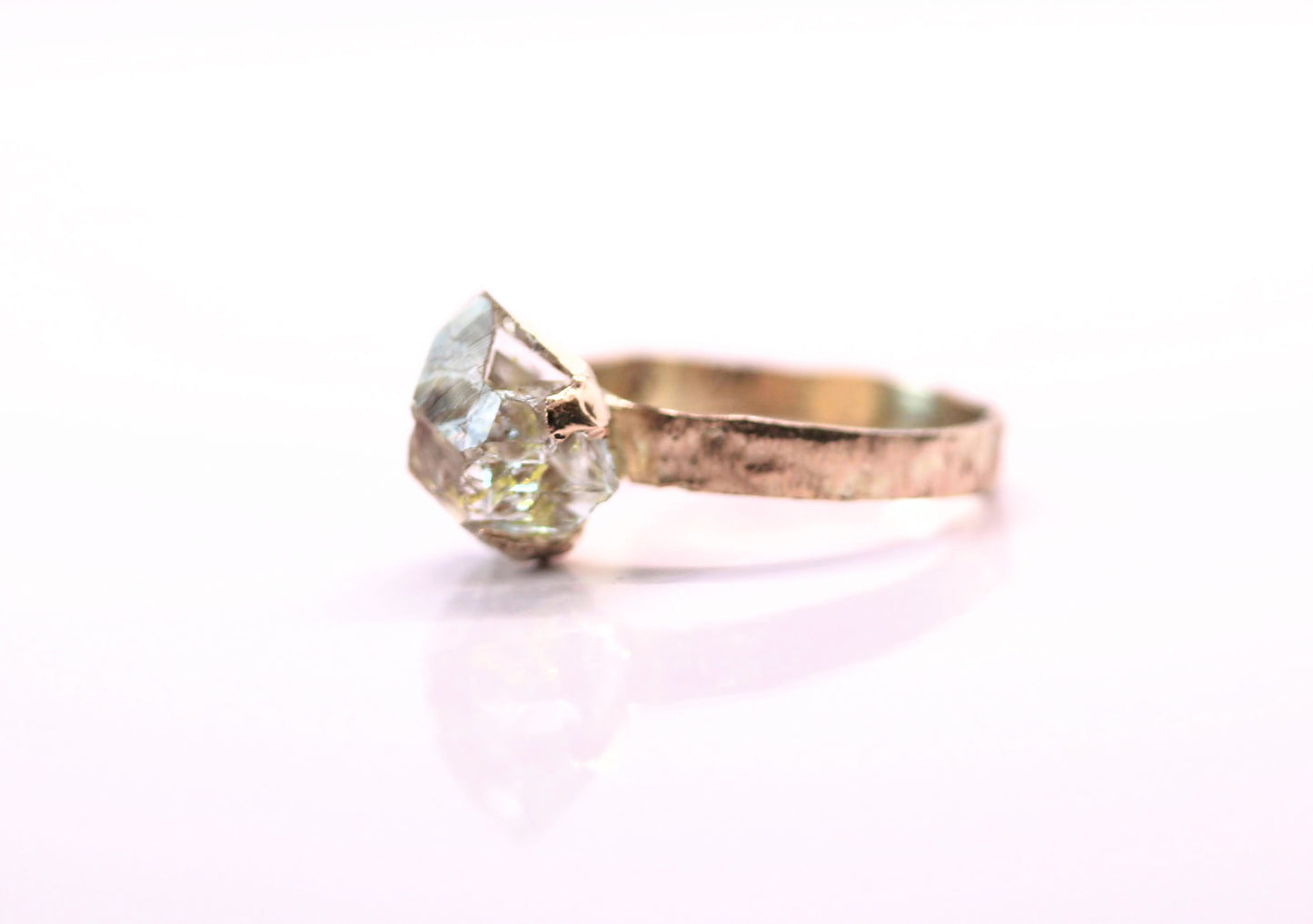 diamond quartz in gold band
