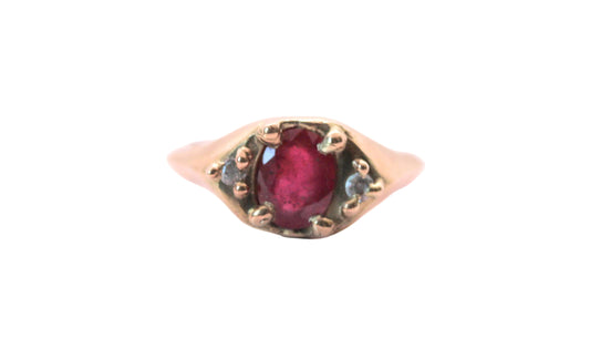 gold ruby and sapphire statement ring