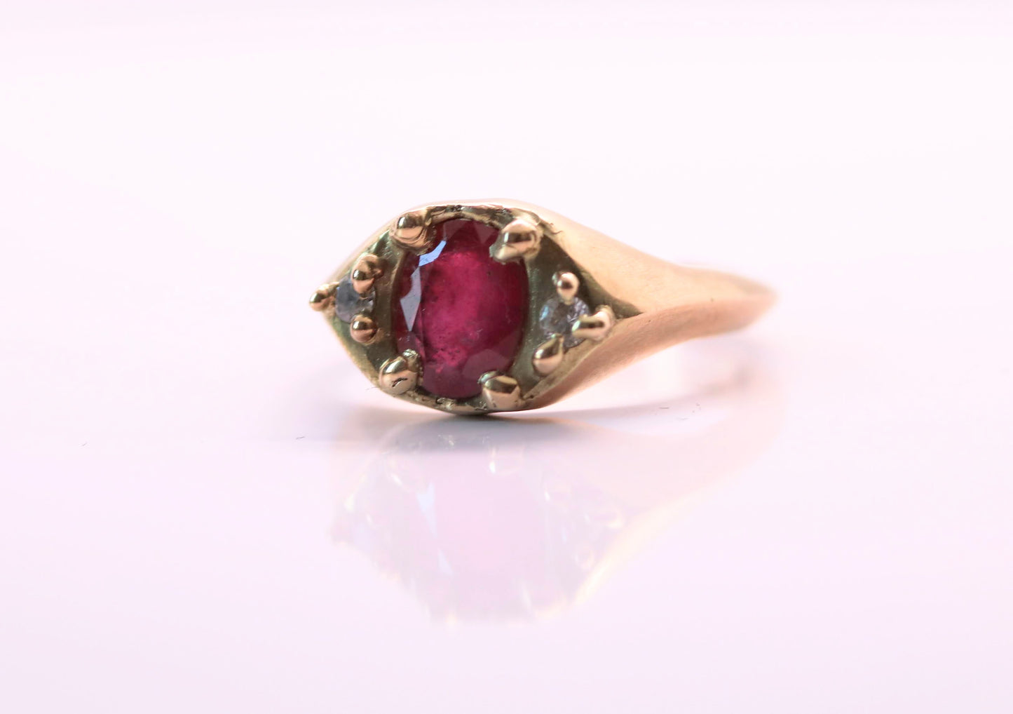 Ruby and Sapphire Gold Statement Ring OOK