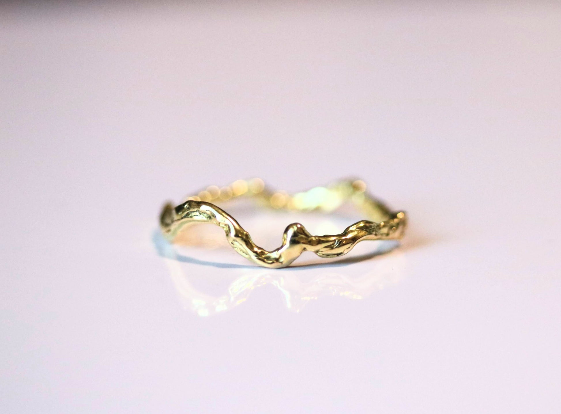 textured solid gold ring