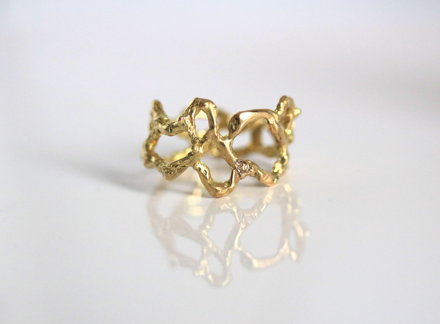 gold statement ring with yellow diamond