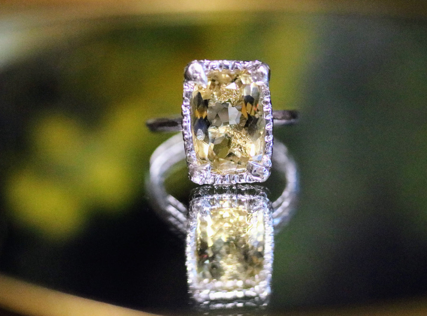 lemon quartz silver solitaire ring