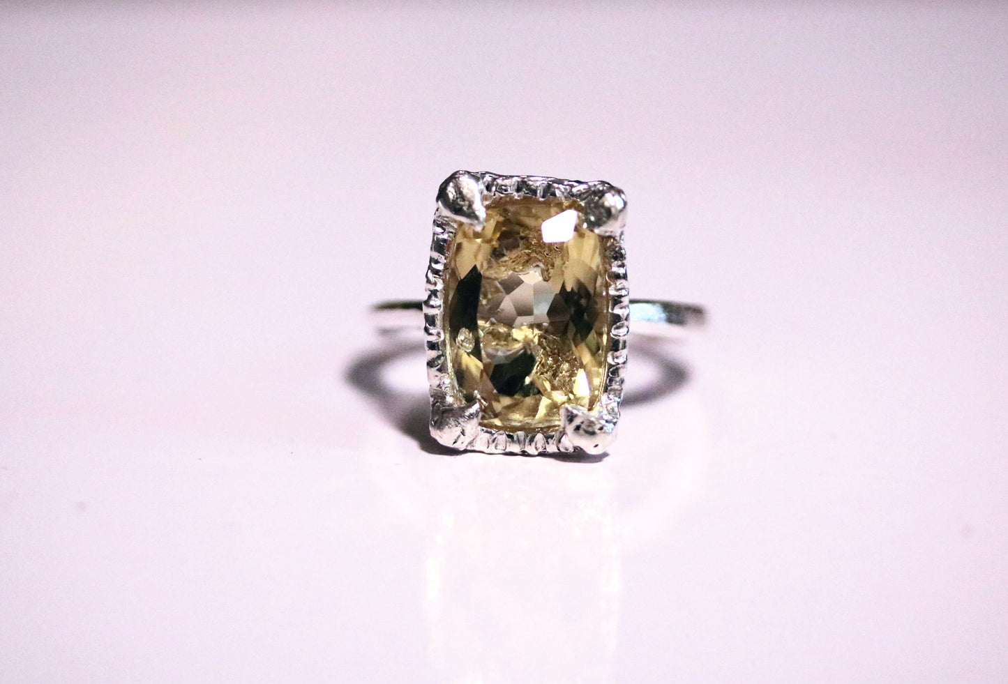 large yellow stone engagement ring