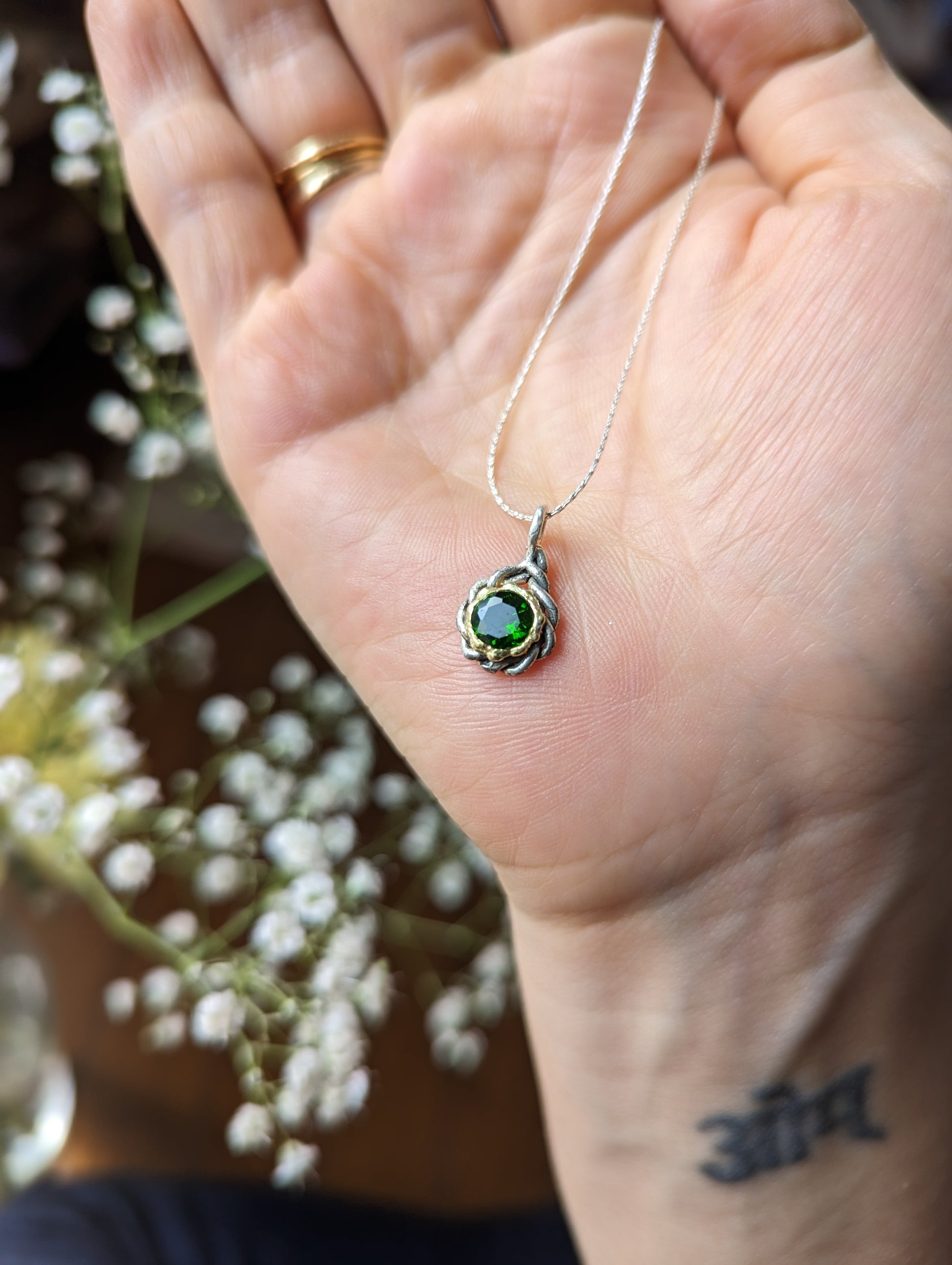 green diopside necklace