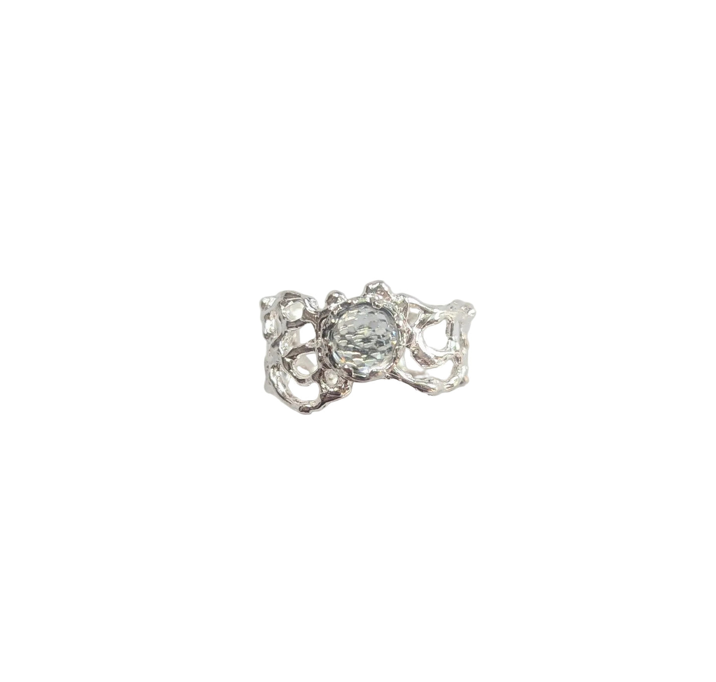 White Topaz Komorebi Jukai Ring