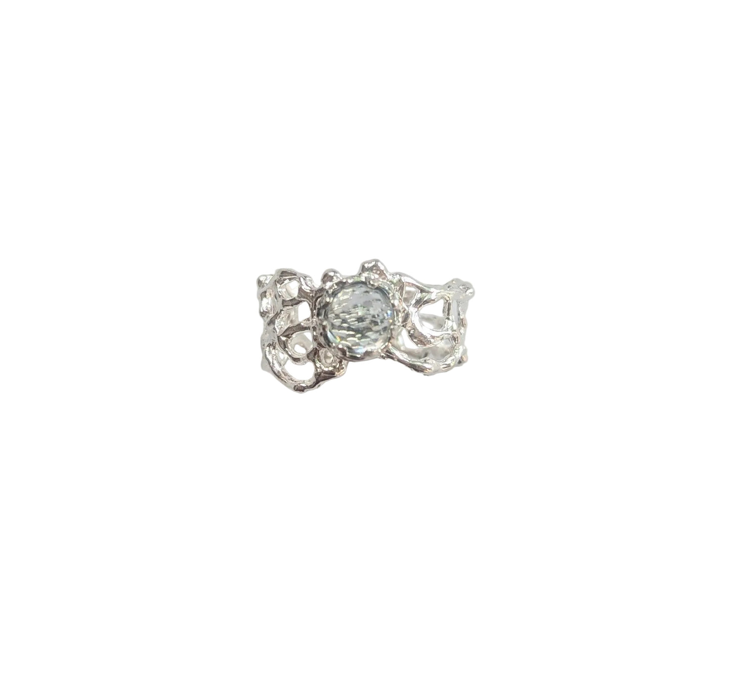 White Topaz Komorebi Jukai Ring